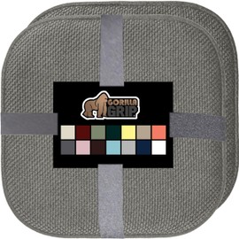 Gorilla Grip Memory Foam Chair Cushions, Comfortable Pads for Dining Room, Kitchen Table, Office Chairs, Stay in Place Backing, Comfortable Microfiber Seat Pad Cushion, Set of 2, 16x16, Gray