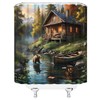 WANVYON Rustic Bear Shower Curtain Cabin Lodge Wild Animal Mountain