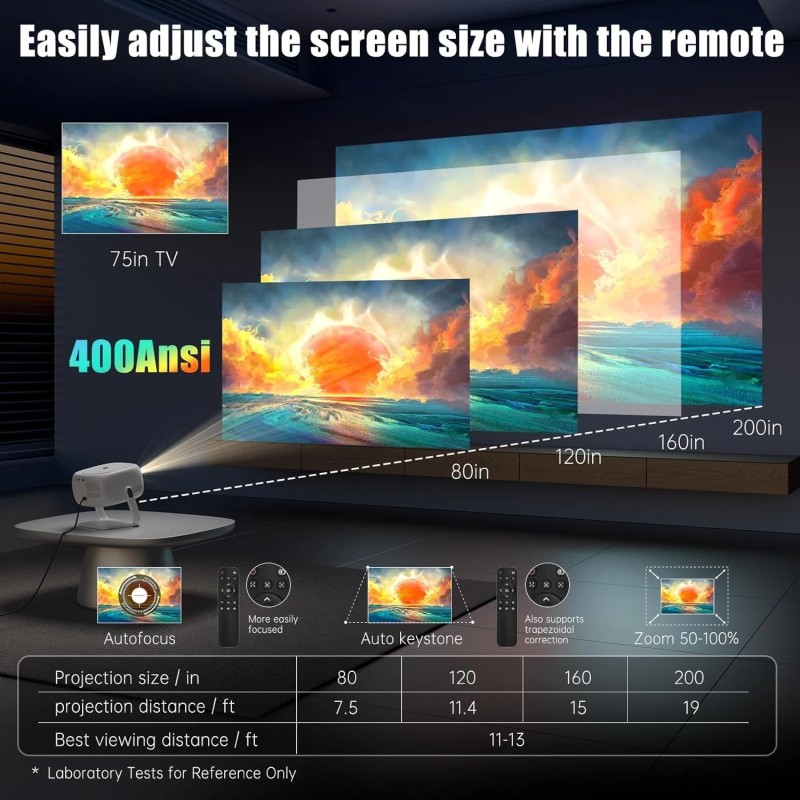Xiapipro Native 1080P HD Projector 4K Support, WiFi 6, Bluetooth,