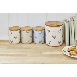 Cooksmart Ceramic Airtight Storage Jars | Storage Jars & Canisters Perfect For Pasta Storage & Rice Storage | Storage Jars With Lids For All Type Of Foods - Farmers Kitchen