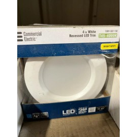 Commercial Electric 4in White Recessed LED Trim