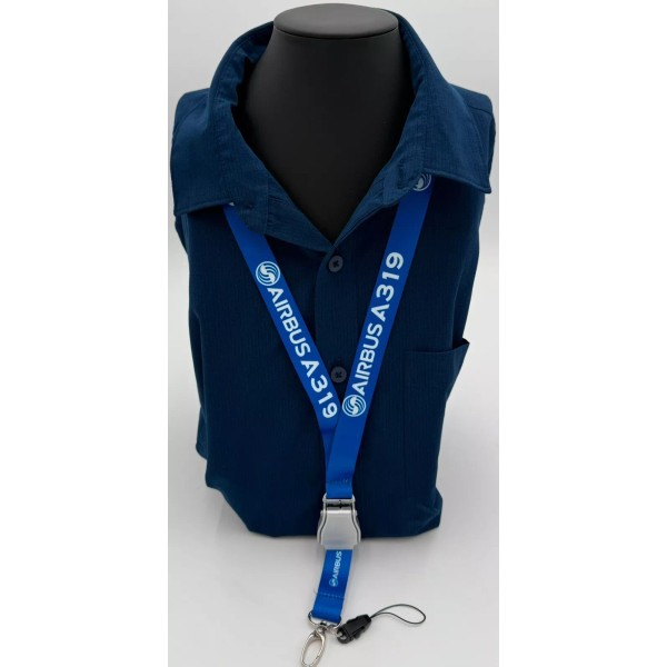 Airbus 319 A319 Blue Aviation Lanyard, Seat Belt Buckle, pilot
