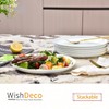 WishDeco White Dinner Plates Set of 6, Porcelain Salad Plates