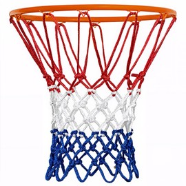 Basketball Net Heavy Duty 7.16oz Professional Grade, All Weather Anti Whip Basketball Net Replacement for Outdoor Indoor Standard Hoop, 12 Loops Reinforced (Red White Blue)