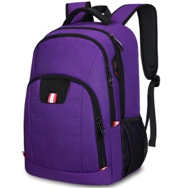 Della Gao Anti-Theft Laptop Backpack,Travel Backpack with USB Charging Slit,Water Resistant Work Backpack for Womens Fits 15.6 Inch Laptop, Purple
