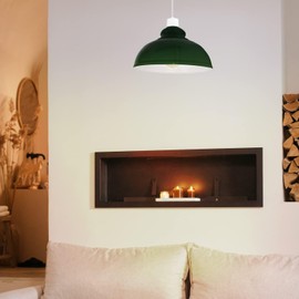 LEDSone Metal Green Ceiling Lamp Shade 29cm Easy Fit Light Pendant Modern Ceiling Lighting Shade for Bedroom, Hallway, Office Industrial Kitchen Hanging Light Shade Pendant