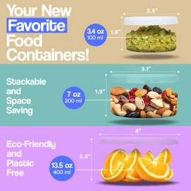 ZenMind Products Stainless Steel Snack Containers, Fruit Containers For Lunch, Small Lunch Containers with Lid, Stainless Steel Containers With Lids Set of 3, Condiment Containers With Lids