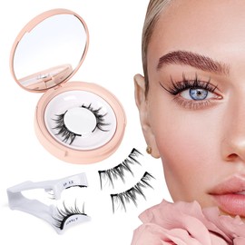 Mayhug Magnetic Eyelashes Natural Look Magnetic Lashes No Glue Magnetic Eyelashes without Eyeliner Clear Band Wispy Lashes Look Like Extensions Magnetic Eyelashes with Applicator (Style D8)