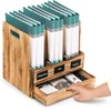 Eorbow Wooden Desk File Organizer, Desktop Document Folder Holder with