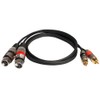 Seismic Audio SAXMRM-2x3, 3' Dual XLR Female to Dual RCA