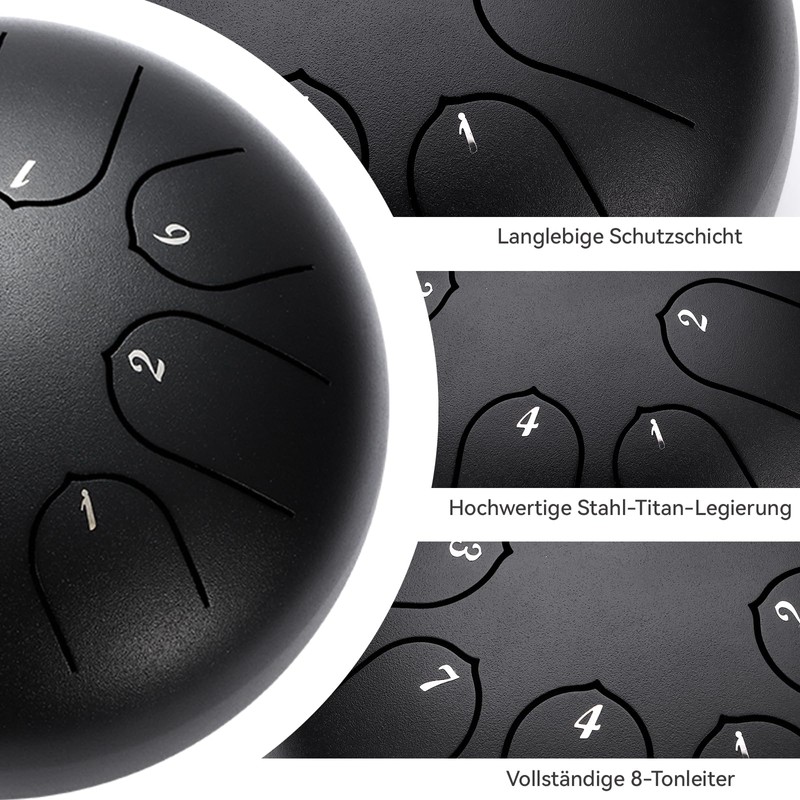 Tongue Drum 6 Inch 8 Tone Steel Tongue Drum Handpan