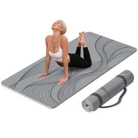 PAIDU Large Yoga Mat-72’x36’x0.4’ Extra Width ＆ Thick,Comfortable,Non-Slip Exercise Mat-Works Great on All Floor for Stretching,Yoga Studio,Gym or Home Workouts (Beige)