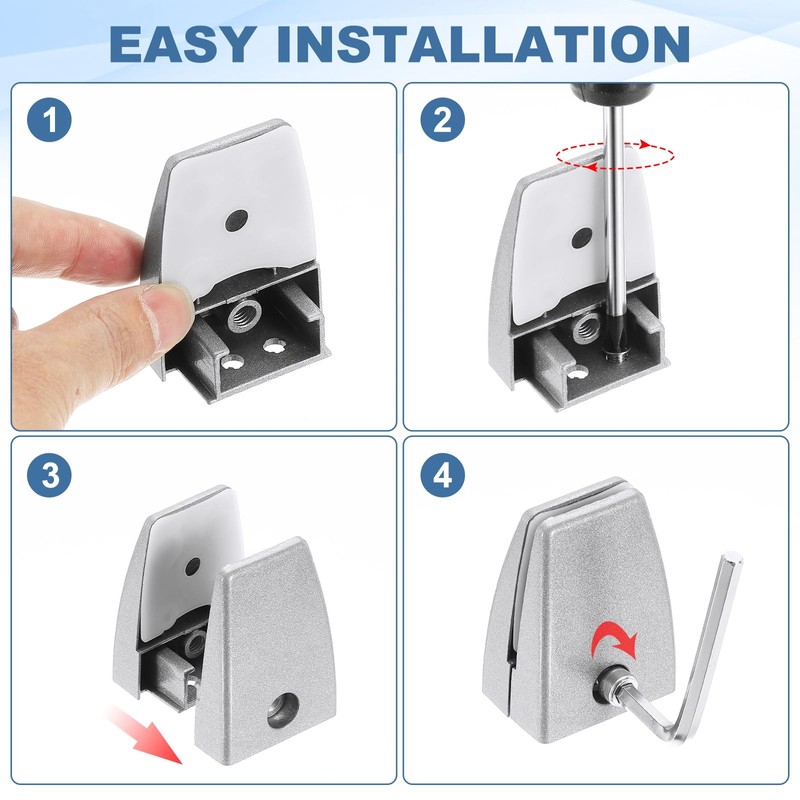 PATIKIL 1.7x1.1x2.4" Desk Divider Support Clamp, 8 Pcs Aluminum Desk