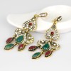 Unbranded Unique Victorian Era Red Green & Clear Crystal Filigree