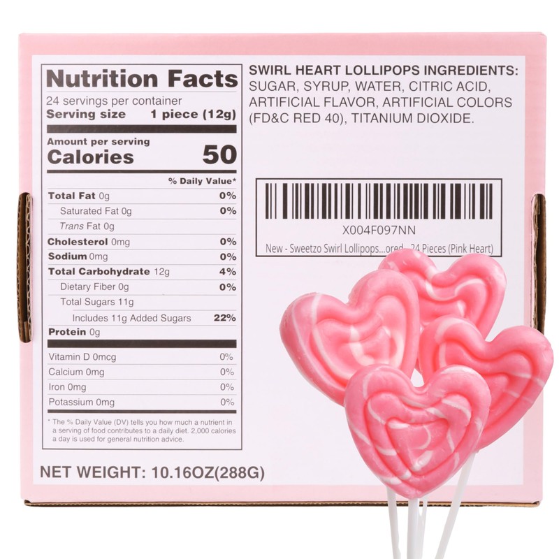 Sweetzo Swirl Lollipops, Individually Wrapped Suckers, Birthday Party Candy, Strawberry