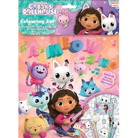 Gabbys Dollhouse Colouring Set Pencils Stickers Colouring Sheets Childrens Activity Creative Age 3+