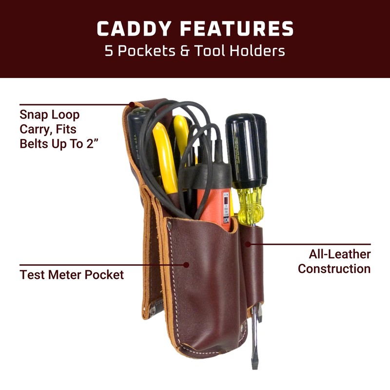 Occidental Leather Electrician's Pocket Caddy - Brown - 5 Pockets