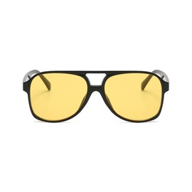 ESALIA Retro Sunglasses Yellow Gradient Glasses Vintage Tinted Sunglasses for Men and Women, Black, light yellow