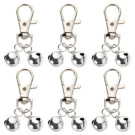 6 Pcs Bell for Dog Collar,Bells for Dog Collar,with Heavy Duty Snaps Dogs Bell Collar,Sliver Bells for Tracking and Training Suitable for Dogs and Cats