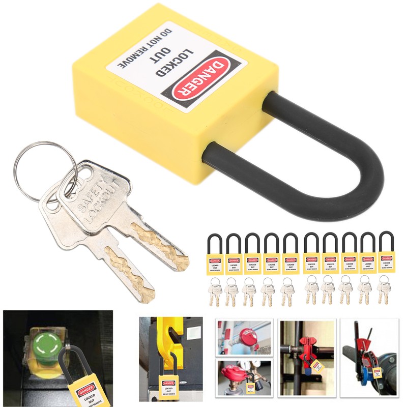 10 Sets 38mm Lockout Lock Dustproof Nylon Industrial Engineering Insulation