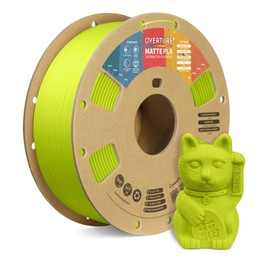 OVERTURE PLA Matte 3D Printer Filament 1.75mm, Matte PLA 1kg Cardboard Spool (2.2lbs), Dimensional Accuracy +/- 0.02 mm (Matte Grass Green)