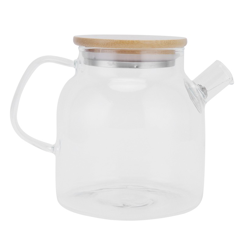Transparent Glass Tea Pot 600ml Large Capacity Heat Resistant Water