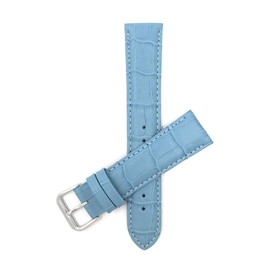 Bandini 18mm Womens Italian Leather Watch Band Strap - Baby Blue - Alligator Pattern