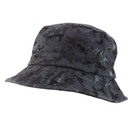 Trendy Apparel Shop Oversize XXL - XXXL Short Brim Outdoor Bucket Hat - Digital Night Camo - XL-2XL