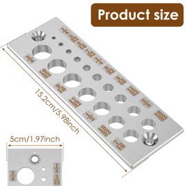 Abizarch Steel Dowel Plate Stainless Steel 19 Holes 1/8 inch to 5/8 inch Dowel Maker Plate Wear-Resistant Wood Dowel Rod Cutter Maker Imperial Dowel Jig Plate for Dowel Rod(Silver)