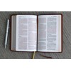 NIV, Thinline Bible, Compact, Leathersoft, Brown, Red Letter, Comfort Print