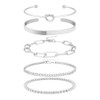 TOFBS Pack of 5 Bracelets for Women Elegant Retro Stackable