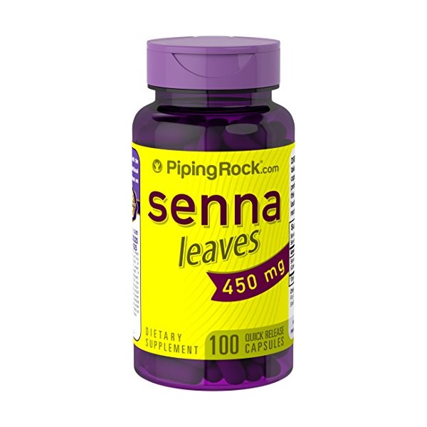 Piping Rock Senna Leaves Capsules 1800 mg | 100 Count | Non-GMO, Gluten Free