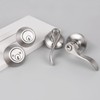 Probrico Door Handle and Double Cylinder Deadbolt Set,Satin Nickel Reverisble