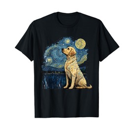 Golden Retriever Starry Night Van Gogh Golden Lab T-Shirt