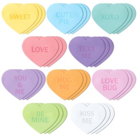 TICIAGA 30PCS Valentine's Day Sticky Notes Romantic Conversation Self-Stick Note Mini Cute Memo Pads Inspirational Heart Shaped Writing Notepads for Valentine's Day Gifts Home Office Supplies