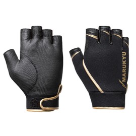 Marukyu Warm Fishing Gloves MQ-01 5 Cut M Black/Gold