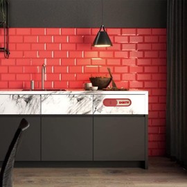 GEEKBEAR Wood Clean Dirty Magnet for Dishwasher (11. Red Slider) - Colorful Wood Sliding Indicator - Slider Type Dishwasher Sign - No-Scratch Kitchen Refrigerator Storage Decor Accessories