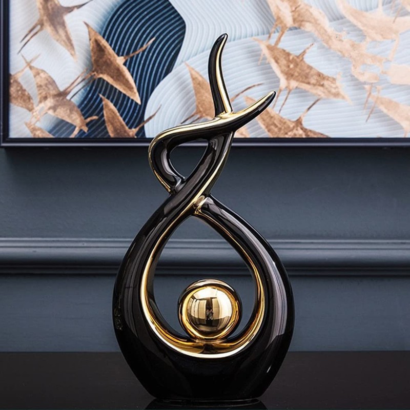 CESTATIVO Ceramic Statue, Modern Abstract Sculpture, Home Decoration, Table Decoration