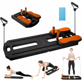필라테스 보드 리포머 세트 휴대용 Ab 코어 트레이너 다기능 복부 접이식 가정용 Pilates Board Reformer Set Portable Ab Core Trainer Multi-Function Folding Home Use [Black]
