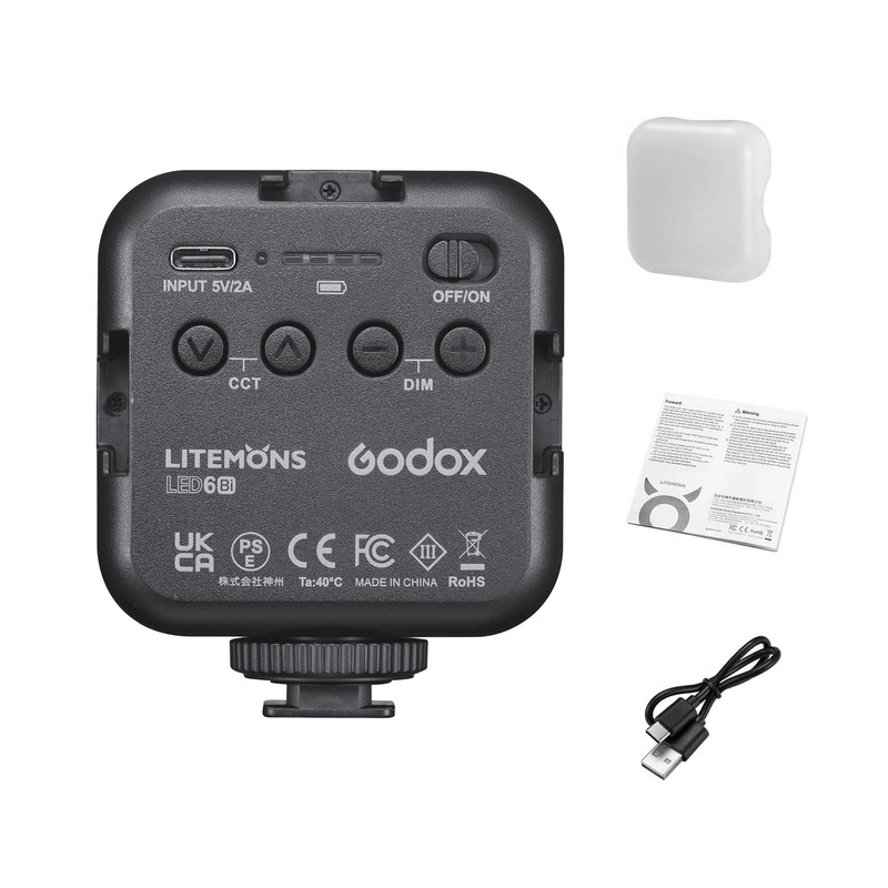 Godox LITEMONS LED6Bi Bi-color Temperature LED Video Light Rechargeable Mini