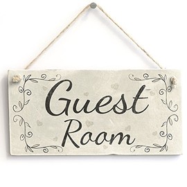 Guest Room - Handmade Vintage Style Wooden Door Sign/Plaque Bedroom