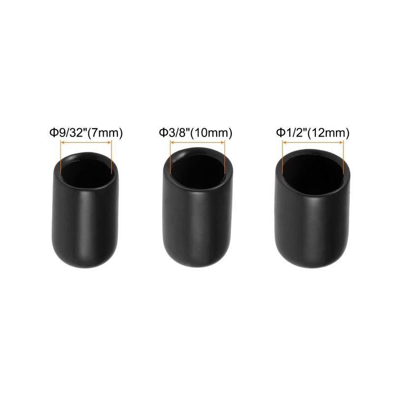 Rebower 60 Pack Screw Thread Protector Cover Rubber End Caps,