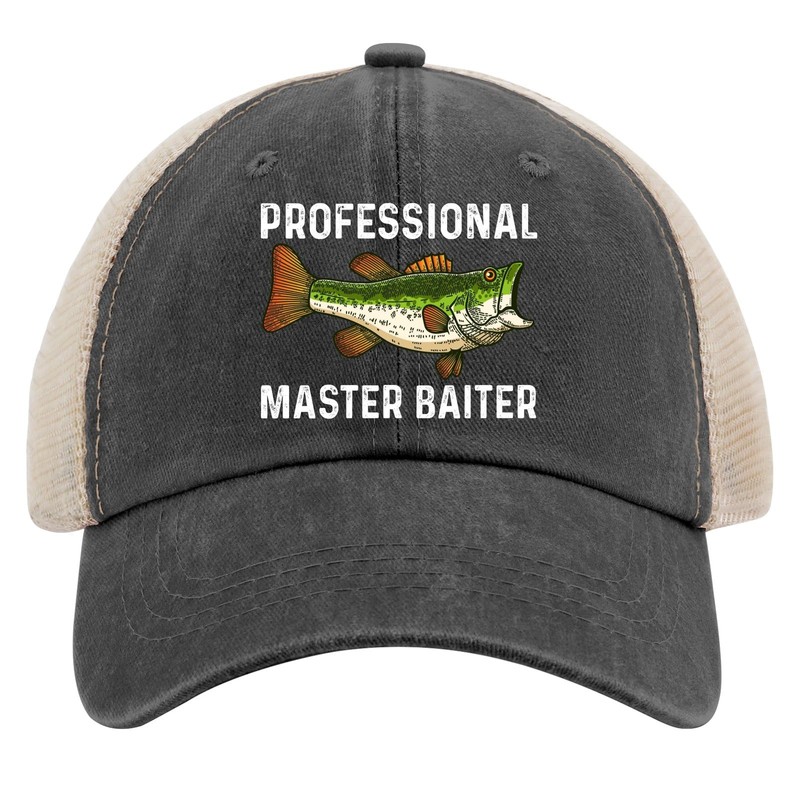 Professional Master Baiter Trucker Hat Men Funny Mesh Baseball Cap