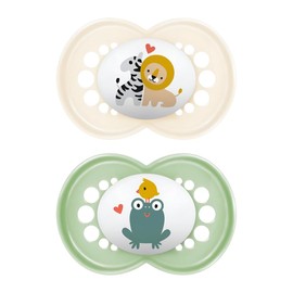 MAM Air Dummy Set of 2 Rubber with Dummy Box, 2-6 Months, Pink