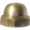 1/4-20 Hex Cap Nuts, Solid Brass, Grade 360, Commercial, Plain