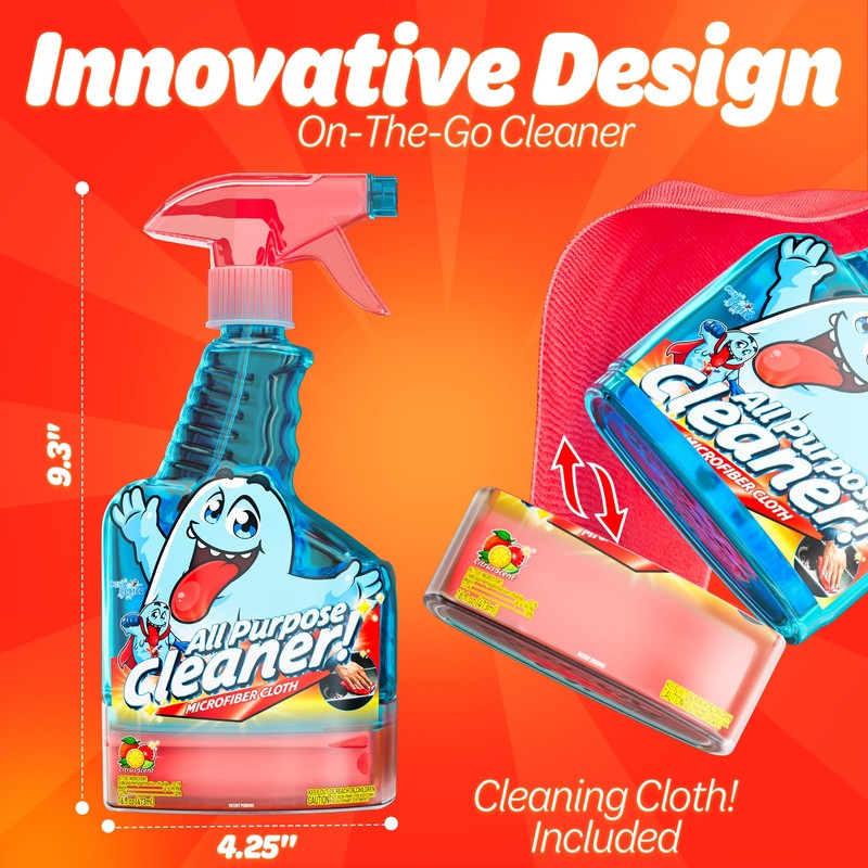 Gunk Getter Spray Bottle with Microfiber Cap 16oz All Purpose