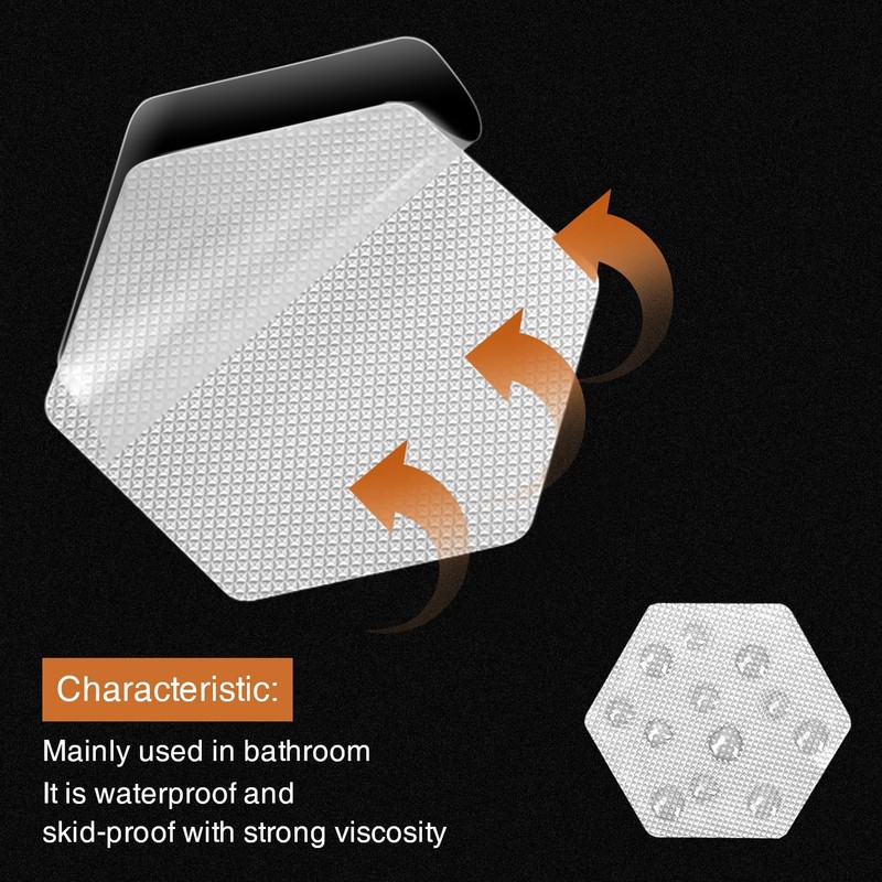Secopad Bathtub Stickers Non-Slip, 36 PCS White Hexagon Safety Shower