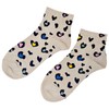 styleBREAKER Women's Socks with Leo Pattern, Soft Cotton Mix, Ankle