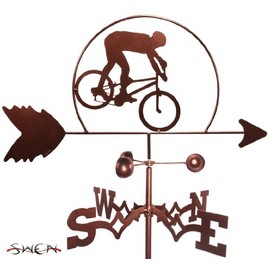 SWEN Products Hand Made Mountain Biker Bike Dirt Flat Post Mount Weathervane ~New~