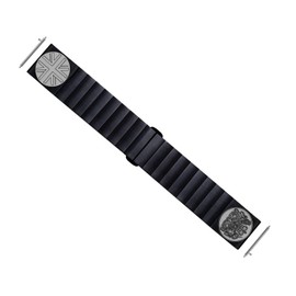 NICKSTON UK Symbols Engraved Band Compatible with Garmin Venu 2 Vivoactive 4 and Forerunner 255 Music Black Stainless Steel Strap B-UKS (6" (152mm) Wrist Size)